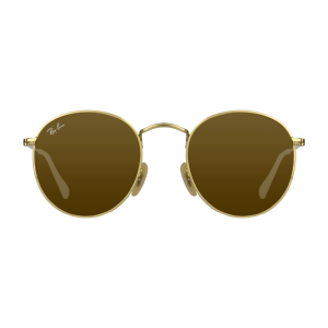 Ray-Ban Round Metal Premium Sunglasses – Luxury Gold with Brown Tints